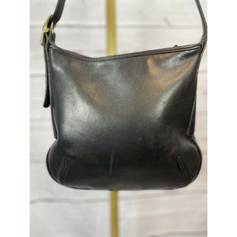 Vintage Coach 9204 Black Leather Slim Shoulder Bag Crossbody Purse - Picture 6 of 13